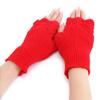 Women Girls Elastic Candy Color Arm Warmers Fingerless  Mittens Thick Warm Knitted Gloves