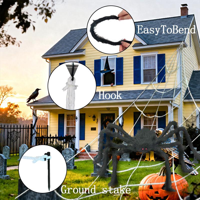 1pc Giant Spider Web Halloween Decoration Outdoor Courtyard and Lawn Spider Web Terror Courtyard Decoration Design