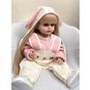 Bambole in vinile completamente in silicone Maddie 22 pollici Baby Doll con capelli lunghi per regalo per bambini Adorabili bambole reborn coniglio rosa
