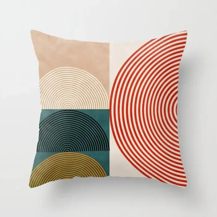 Decorative Home Pillow Case Cushion Covers  Nordic    Morandi Shape Geometric Abstract Bed X Yellow