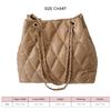 Women Shoulder Bag Large Capacity Chain Handbag Diamond Pattern Inclined Shoulder Bag for Daily