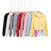 Kapuzen-Fleece-Kurzpullover Damen Herbst und Winter Schlank und Dünn Reißverschluss Verdickt Sport-Strickjacke Jacke