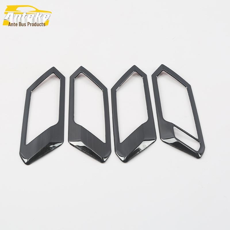 T-Roc Interior Door Handle Decoration Set: Bright Ring, Handshake Buckle, Armrest Sticker Accessories for 2018 Models.