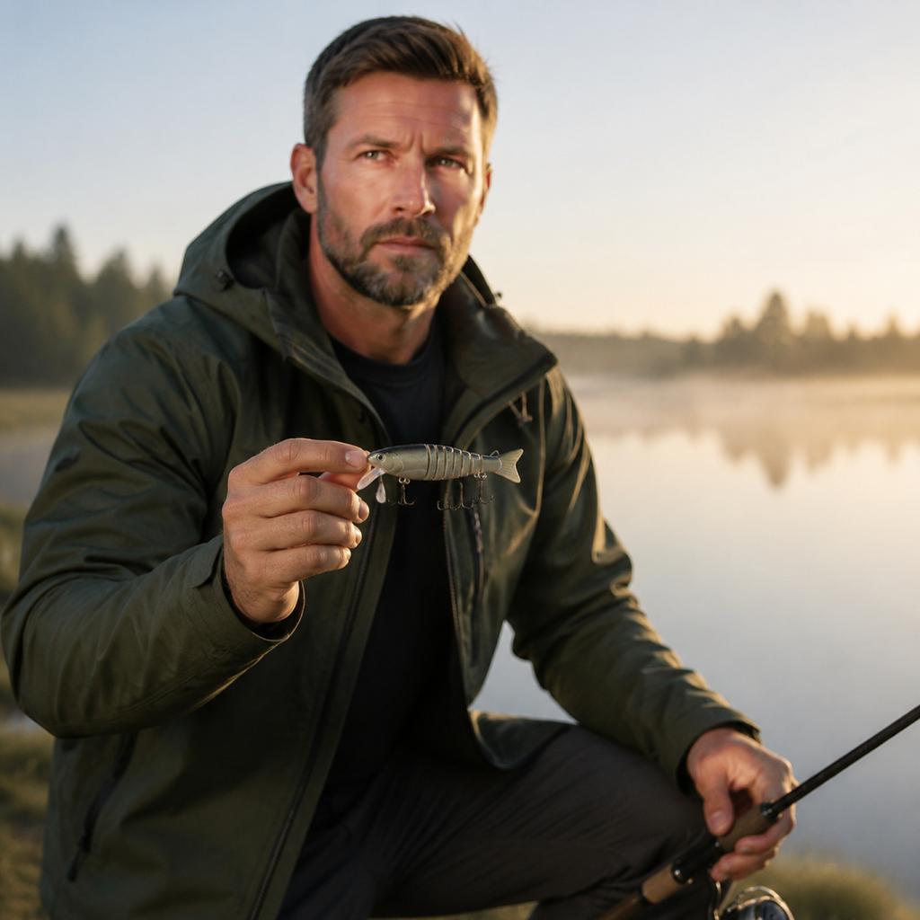 Mehrgelenkiger 7-Segment-Minnow-Köder für das Felsenangeln 10,5 cm 17,3 g mit 6# Haken Künstlicher Hartköder für Süßwasser- und Salzwasserfischerei