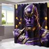 Authorized 1pc MARVEL Thanos Shower Curtain, Made of Polyester, Machine Washable, Includes Hooks, Suitable for Bathtub Separat