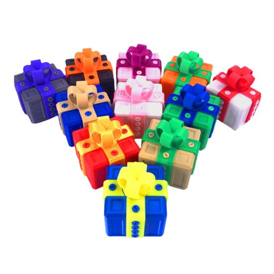 3D Printed Annoying Gift Box with Screws Christmas Puzzle Present Box Prank Case Home Office Desktop Decoration Ornament Joke Gag Gift