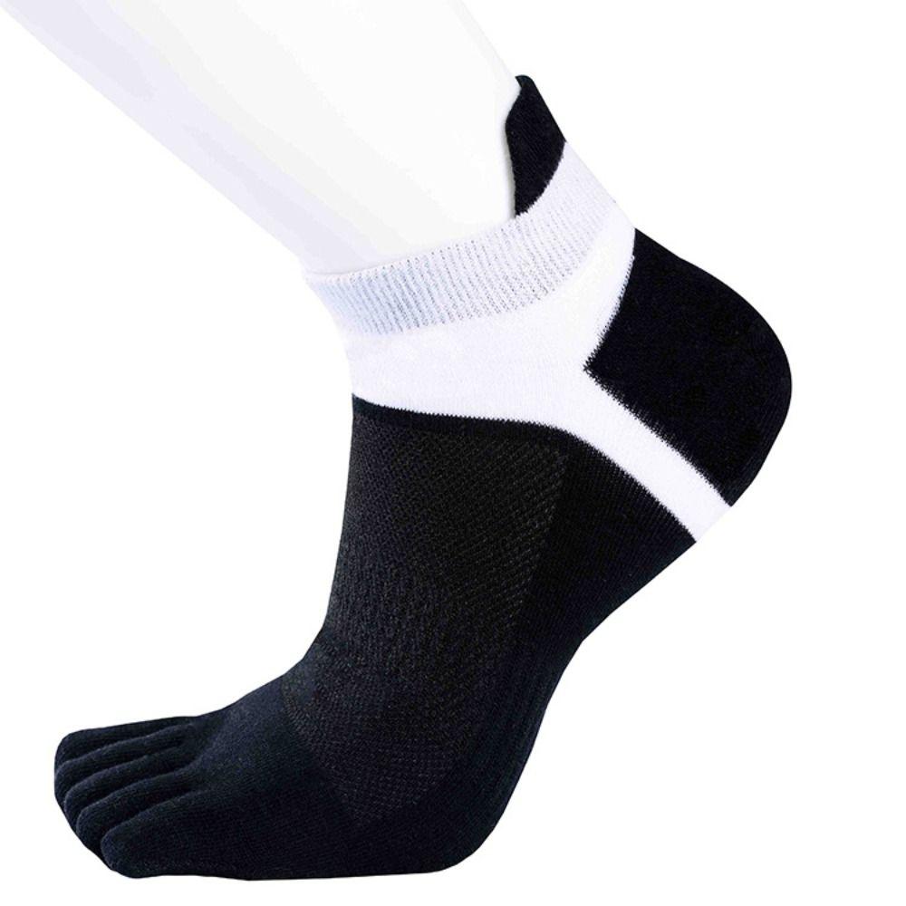 Patchwork Five Finger Sports Socks Cotton Running Hosiery Men's Five Toe Socks  Spring/Summer