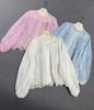 2026 Spring French White Lace Shirt with Loose Lantern Sleeves and Hollow Embroidery