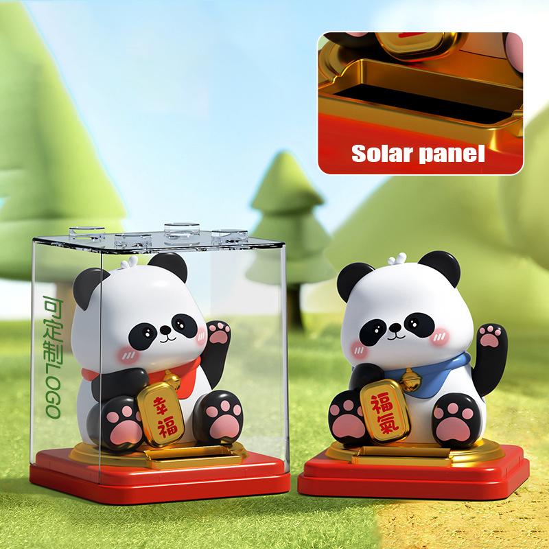 Solar Energy Panda Car Decoration Car Decoration Creative Car Decoration Fashion Creative Car Accessories Automotive Ornaments