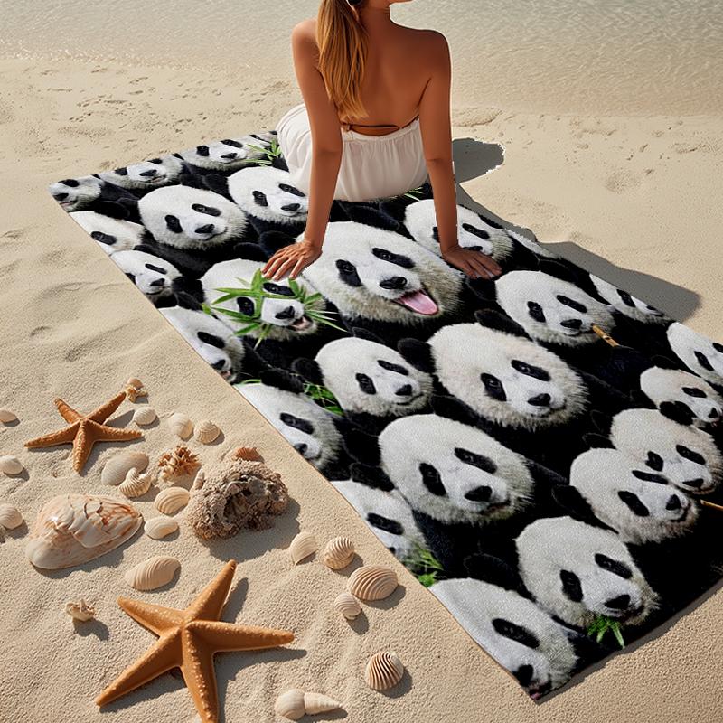 Colorful Panda Love Beach Towel, Super Soft Microfiber, Gift for Her/Him, Birthday, for Pool, Beach, Travel, Home Decor Fan gifts