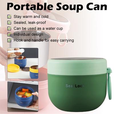 Mini boîte à lunch isotherme portable de 600 ml, récipient alimentaire anti-fuite, tasse à soupe sous vide en acier inoxydable, boîte à bento isolée avec cuillère