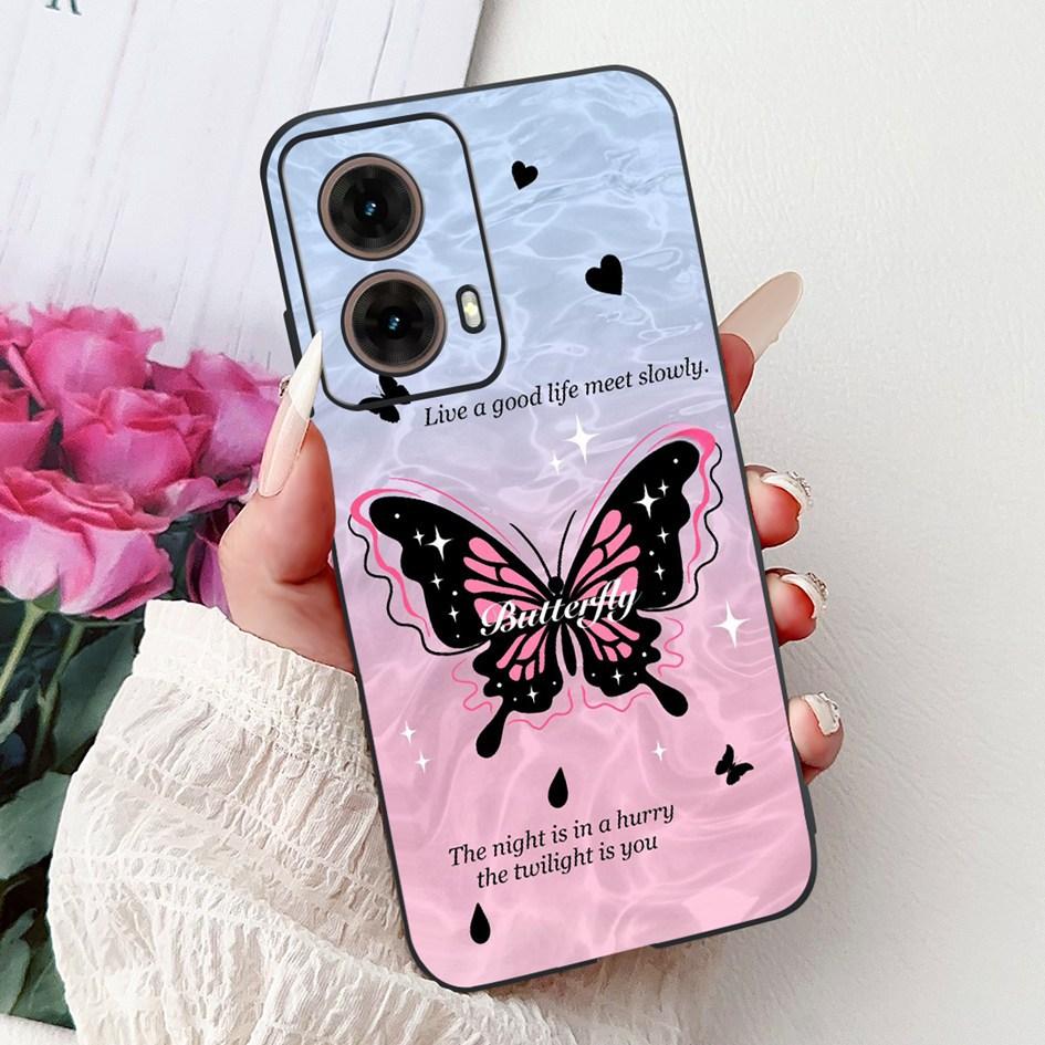 Case For Motorola Moto G35 Cover XT2433-5 Popular Flower Painted Soft Silicone Shockproof Coque For Moto G55 G75 G85 5G TPU Capa