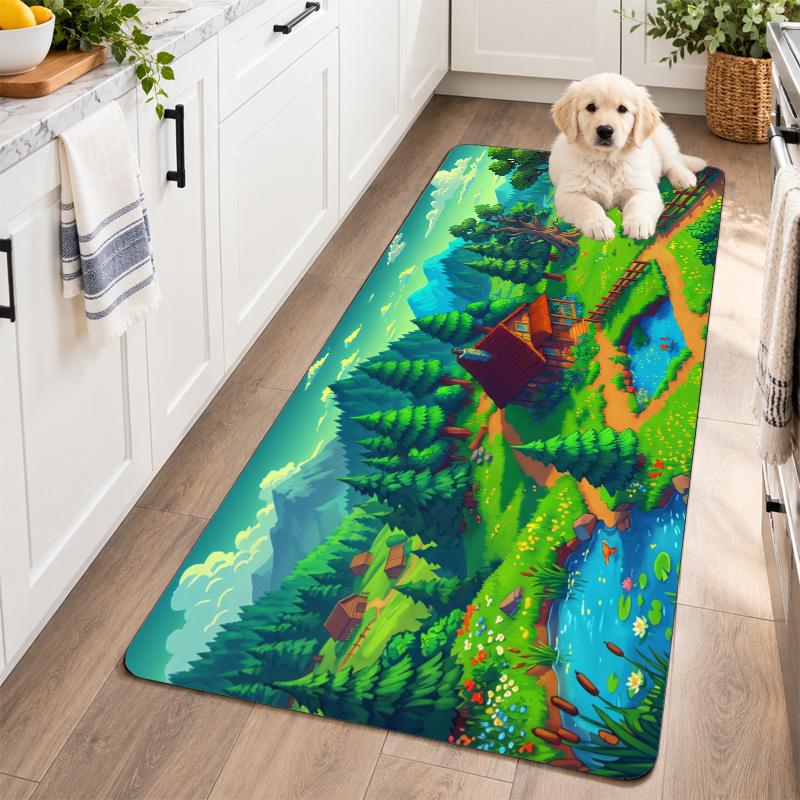 Flannel Kitchen Mat Stardew Valley Soft Area Rug Non Slip Floor Carpet Home Decoration