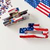 Usa Flag Heart Star Hair Claw Clips Patriotic Acrylic Hair Claws For Women Girls Independence Day Party Daily Hair Accessories