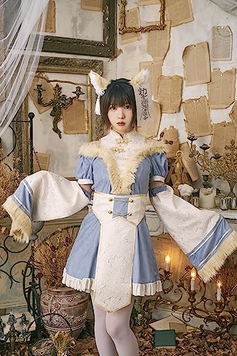 Clearstone Dusty Confi Halloween Fox Jiangshi Costume for Women, Blue