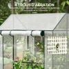 Garden Greenhouse, 2 Compartments, 2 Roll-Up Doors, 1 x 0.8 x 1.5 m, Steel and PE