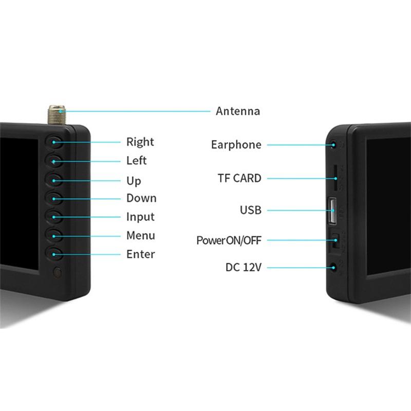 5-Inch portable digital TV, ultra-thin car home LCD TV used in foreign countries