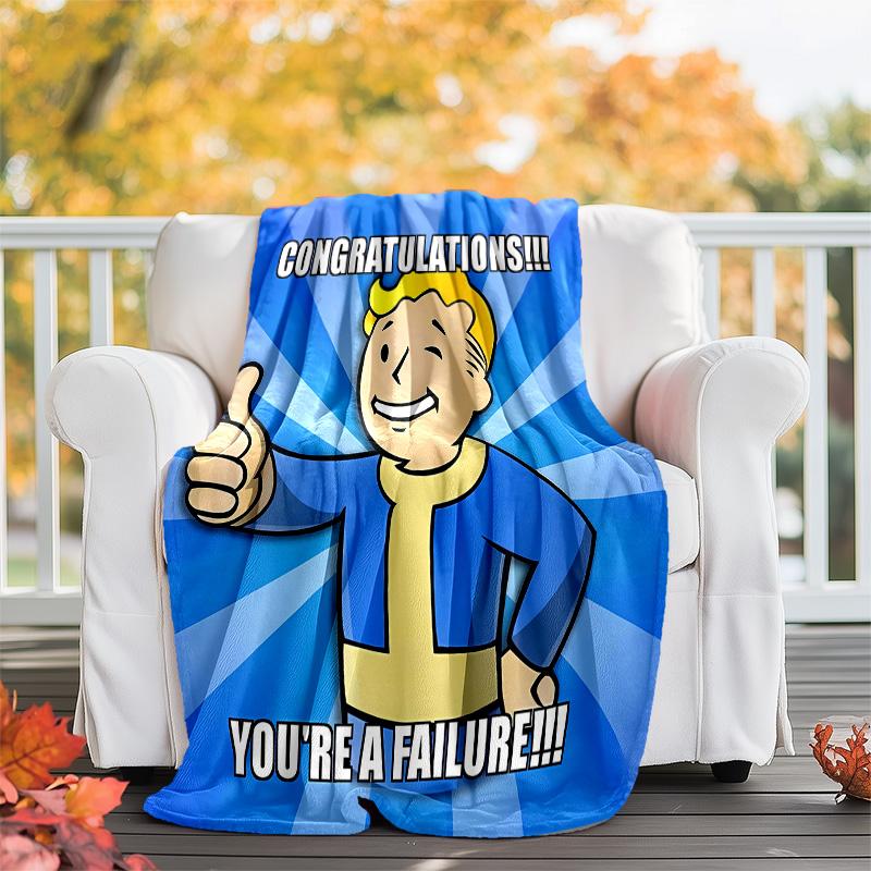 1pc NUKA-BOMBS Fallout1 Theme Blanket - Digital Print, Polyester, Cozy for All Seasons, Perfect for Outdoor, Camping, and Travel