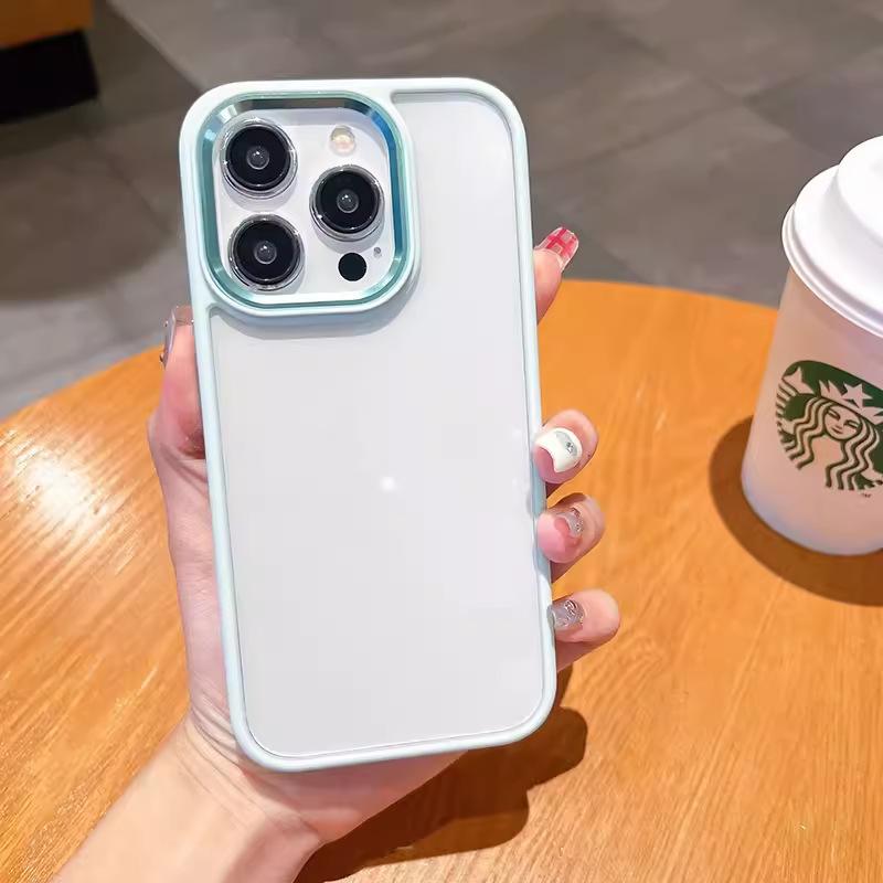 

Applicable To IPhone 16 Acrylic High transparent Gold Shield Large Hole Mobile Phone Case Apple 15 Metal Lens Frame Protective Case 14 iPhone 12 PROMAX