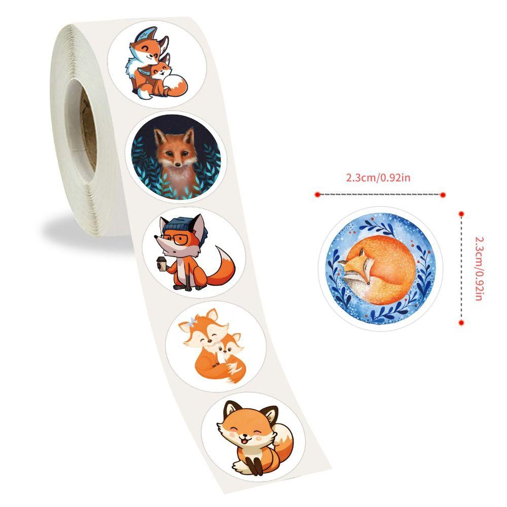 500Pcs Cute Sticker Roll Fox Label for Party Decorations,Envelopes Card Stickers