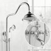 French Retro Full Copper Gold Shower Head Set with Hot and Cold Faucet