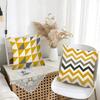Żółta Prosta Geometryczna Nadruk Poszewka na Poduszkę do Wystroju Domu Sypialnia Salon Sofa Dekoracja Poliestrowa Poszewka na Poduszkę z Zamkiem Błyskawicznym