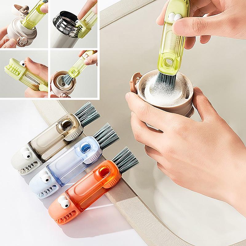 3 w 1 wielofunkcyjna szczotka do butelek dla niemowląt, wielofunkcyjna, długa rączka, gąbka do czyszczenia cienkich włosów, domowe narzędzia do mycia naczyń, mycie, czyszczenie