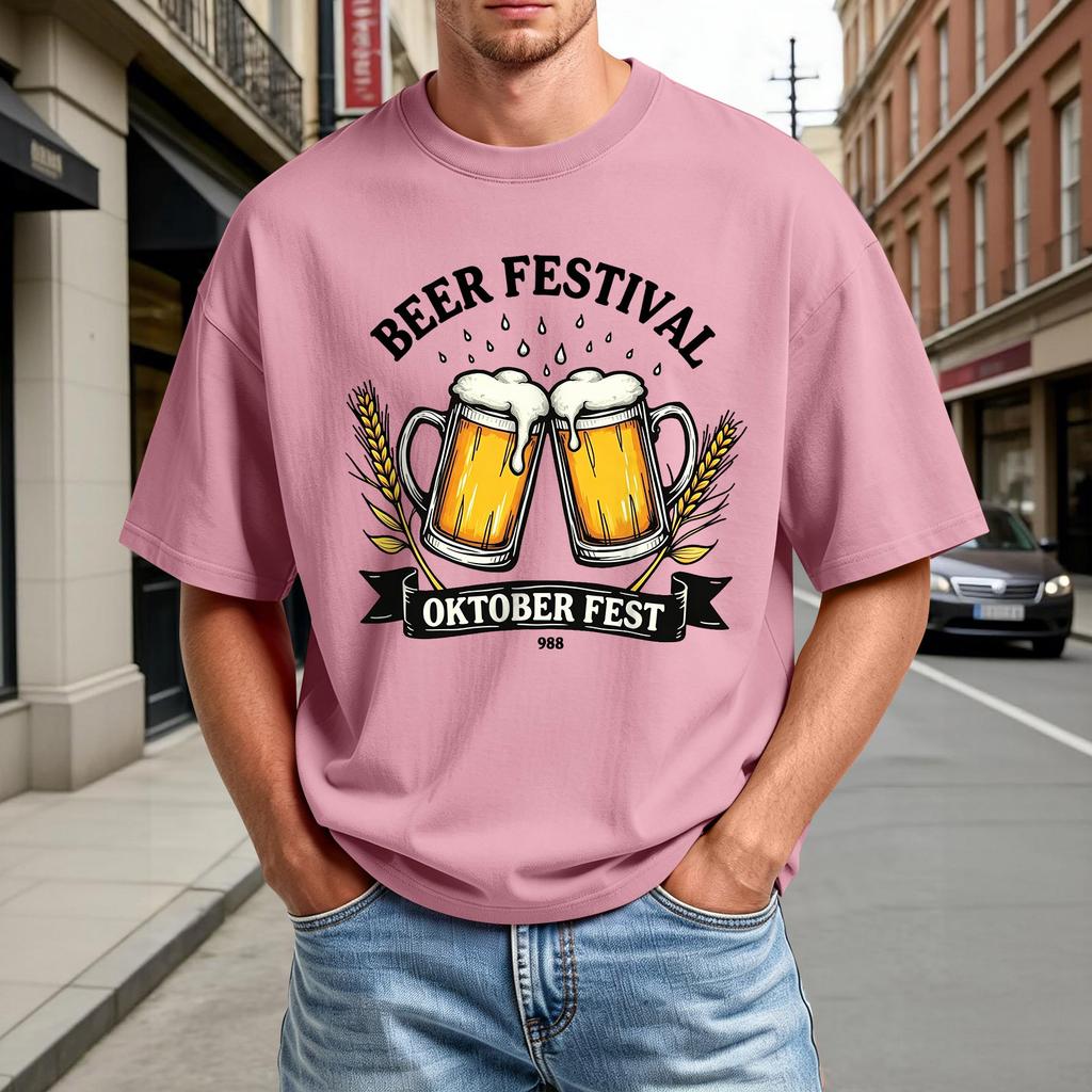 Men's Short Sleeve T Shirt Beer Festival Oktober Fest Graphic Tee Casual Comfortable Crew Neck Summer Top