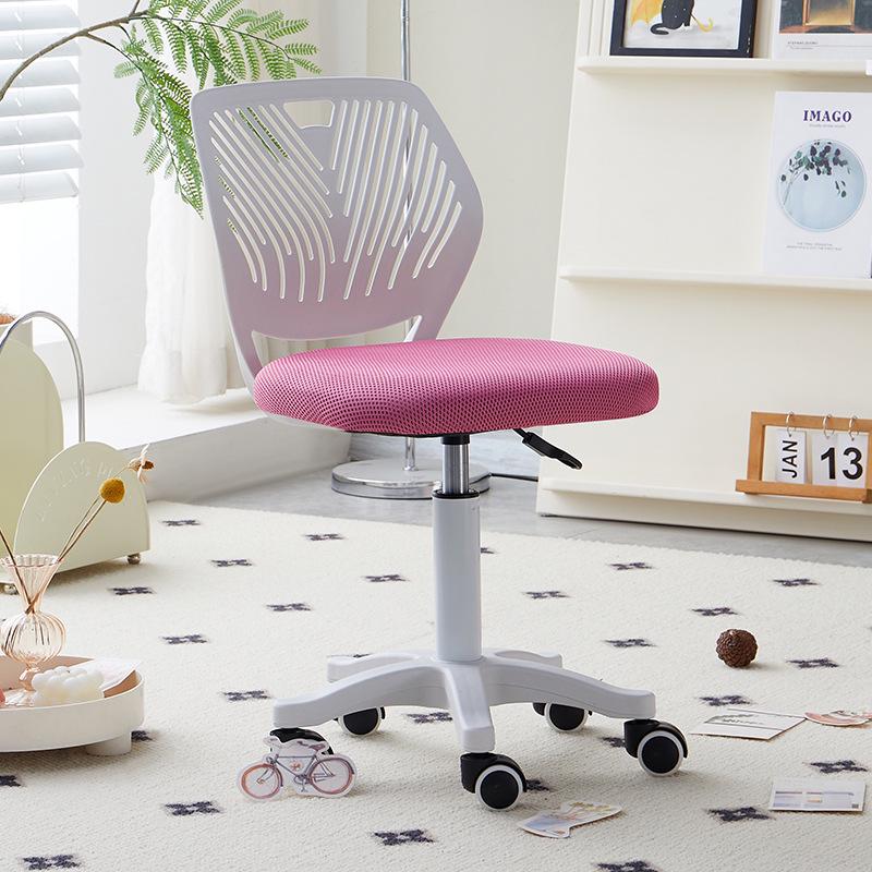 Adjustable Children's Study Chair with Back Support, Swivel Design for Bedroom and Desk