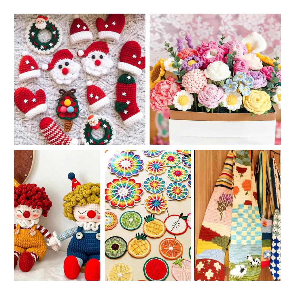 Inscraft Акрил 40 16 г за Включает Крючок Шитьё и Ряд Мягкая Чистка Вязание Чехол Отличный День Пряжа, Цвета, Моток, Крючки, Спицы, Маркеры.