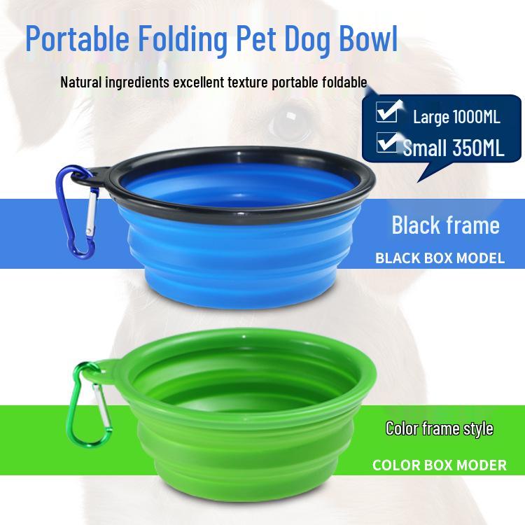 

Collapsible TPE Silicone Dog Bowl - Small & Large Sizes, Portable Outdoor Pet Feeder Small Lid білий
