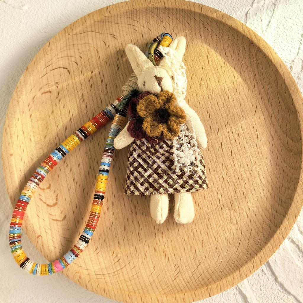 Pendentif de dessin animé en tissu fait main, poupée, porte-clés, accessoires de sac, collection de bijoux d'animaux mignons