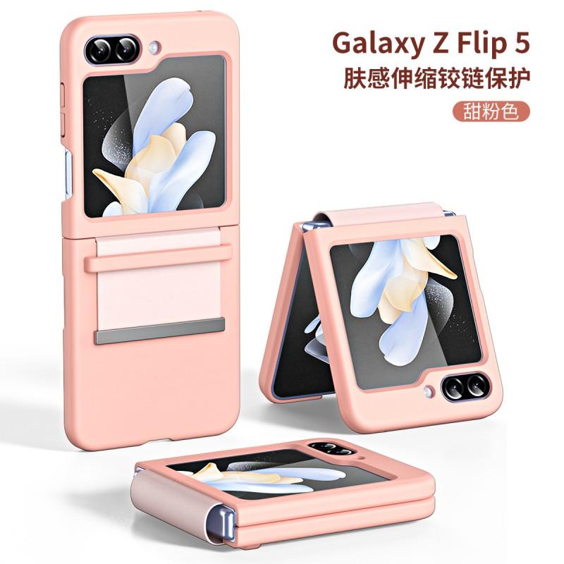 Foldable Phone Case With Wrist Strap Galaxy Z Flip 6 5 4 3 Moto Razr 40 Ultra Shockproof PC Cover Kickstand