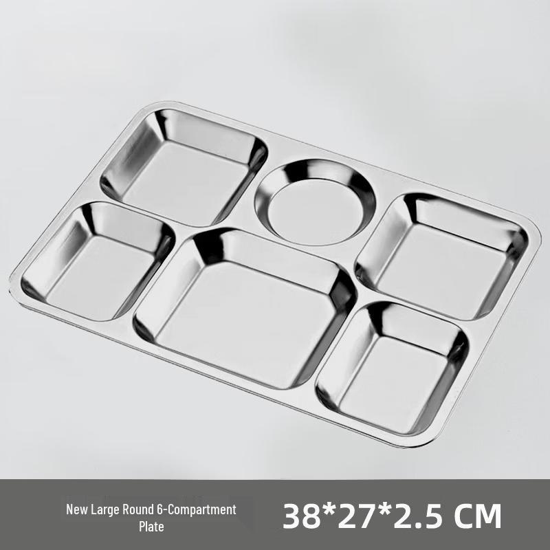 WUHE Stainless Steel Divided Dinner Plate