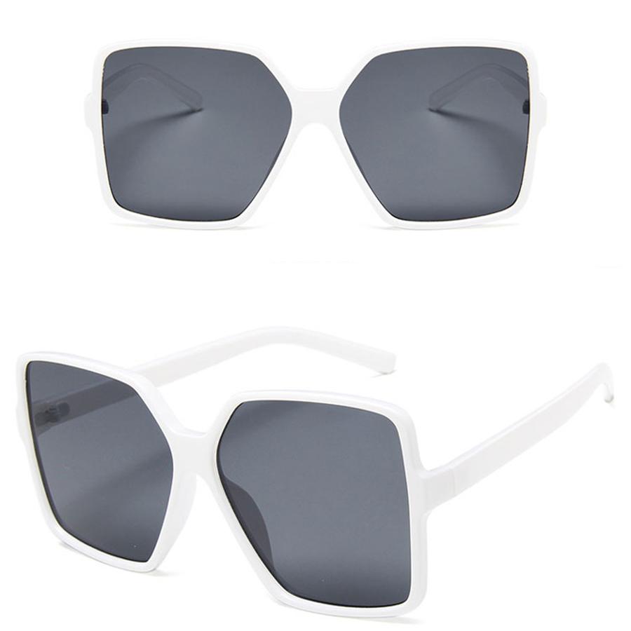 Ochelari de soare supradimensionați clasici Ochelari pătrați pentru femei Ochelari de soare cu oglindă de călătorie în gradient în aer liber Ramă din plastic Accesoriu de modă nepolarizat