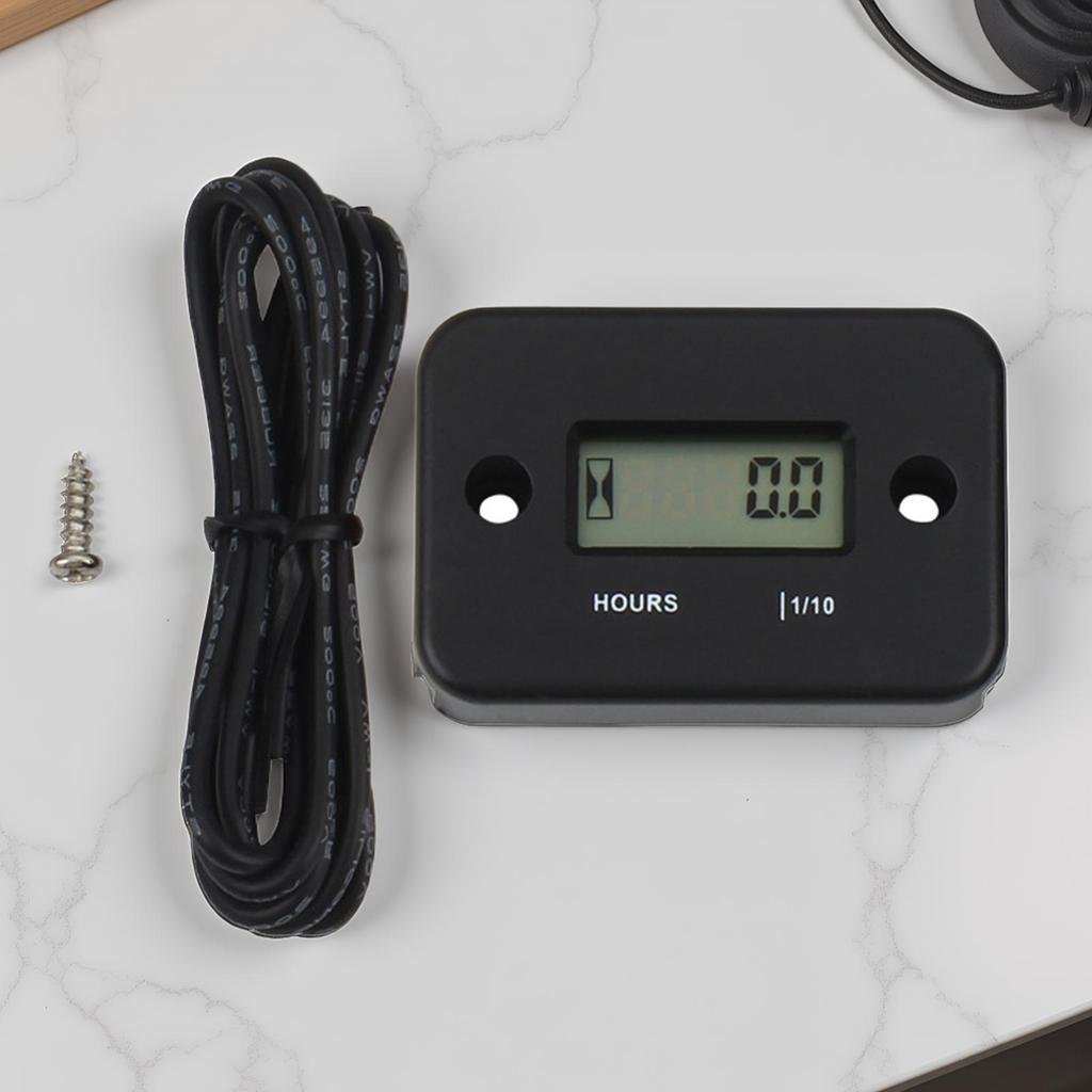 Tiny Tach Tachometer Inductive Timer With Wires Digital Display Timing Measurement Gauge For Lawn Mower Snowmobile Marine Boat