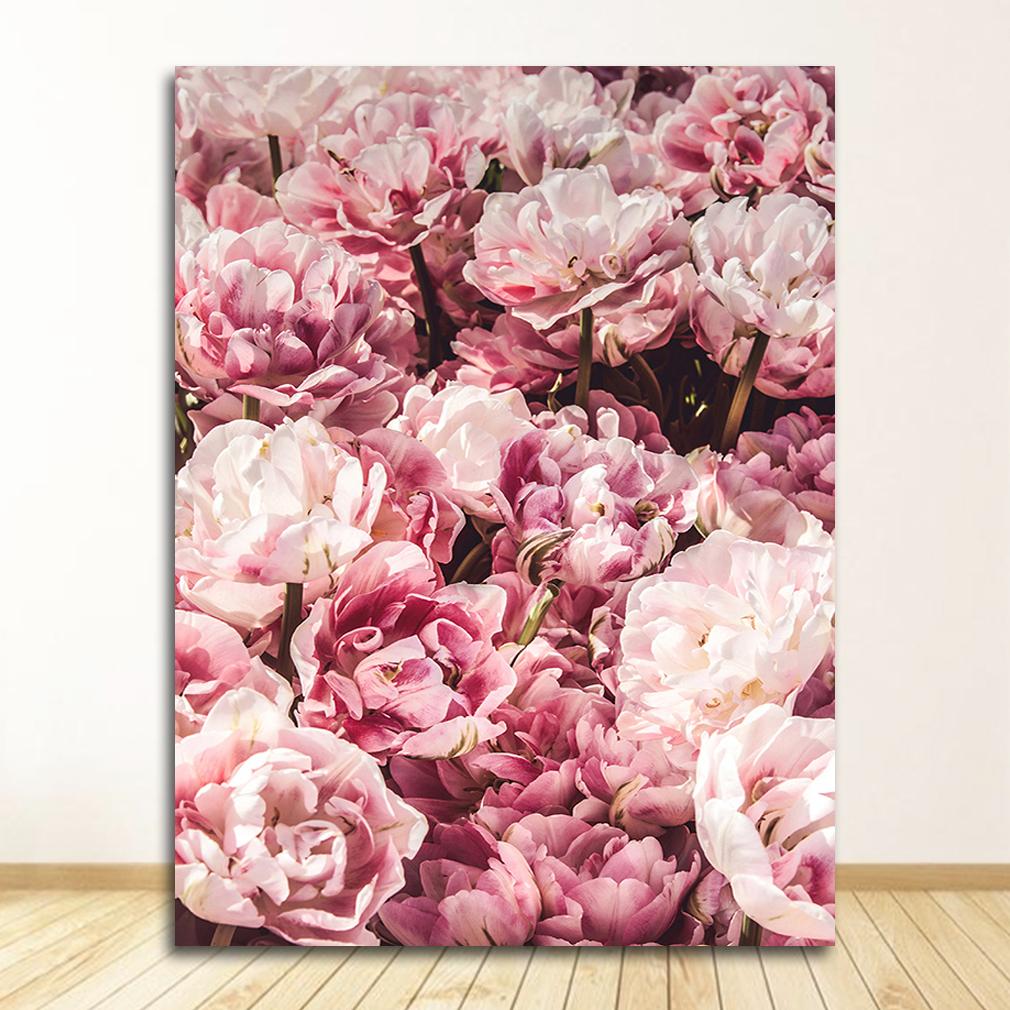 Wall Art Picture For Living Room Home Decoration Canvas Painting Nordic Decor Elegant Peony Flower Phrase Poster And Print