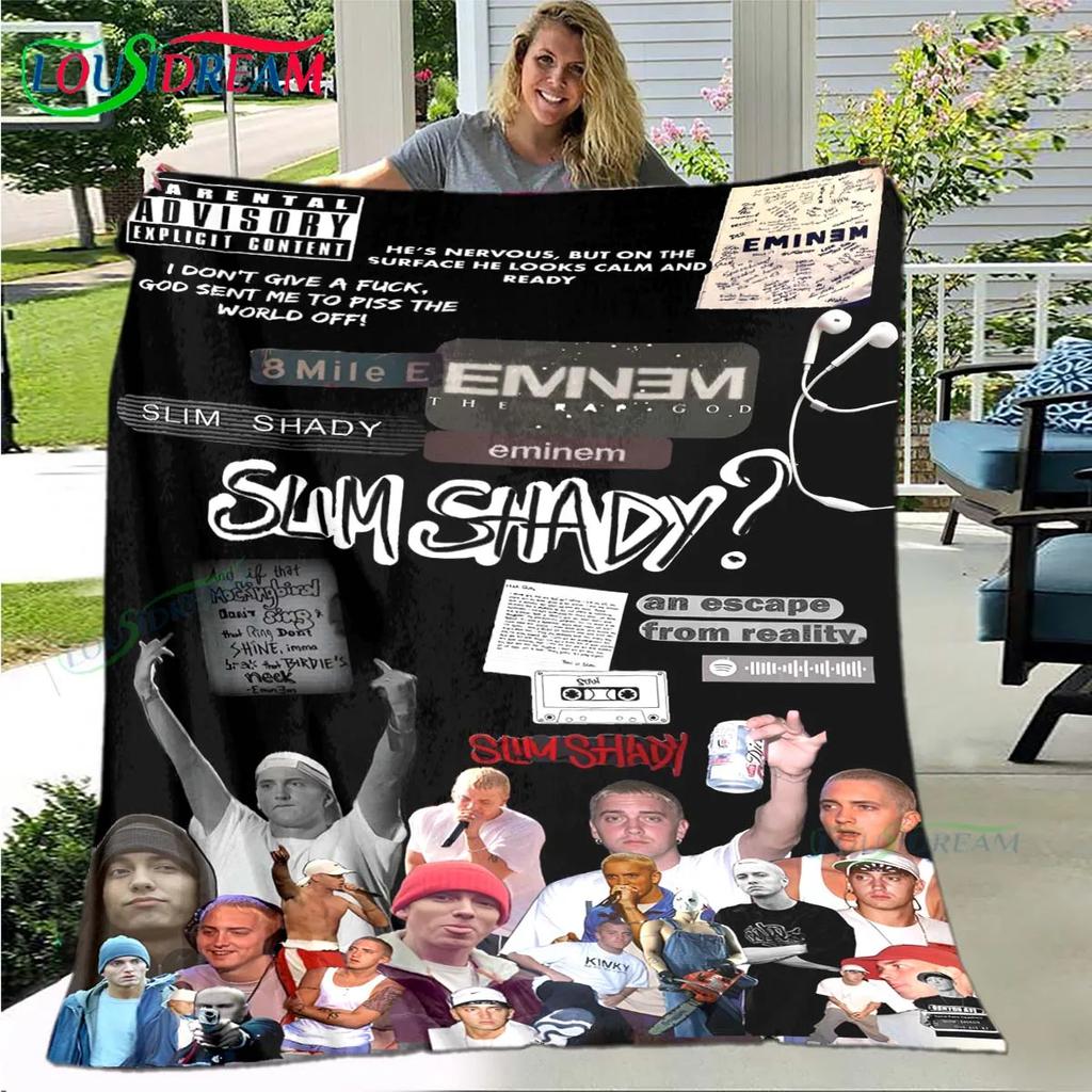 Pop Singer E-Eminem Blanket,Flannel Throw Blanket for Home Bedroom Bed Sofa Picnic Office Hiking Leisure Nap Birthday Gift