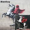 Vilead Banksy Red Knight Statue Horse Figurines Street Graffiti Art Modern Pop Living Room Bookshelf Cabinet Office Decoration