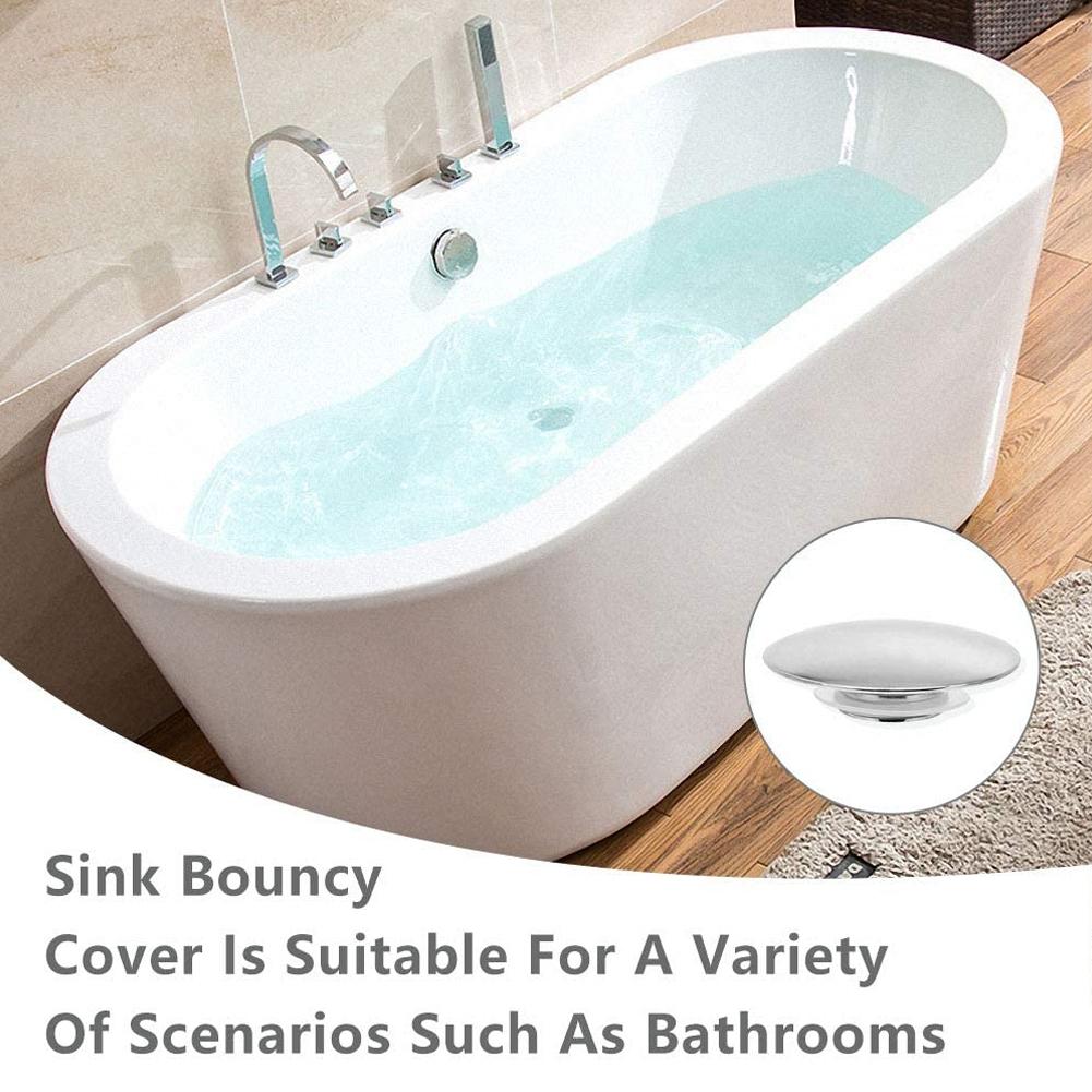 66mm Silver Chrome Basin Waste Pap-Up Sink-Plug Cap Click Clack Push-Button