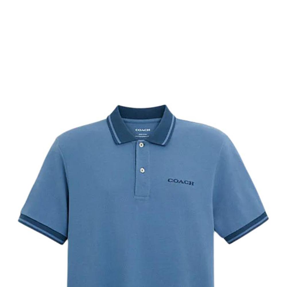 Coach Ss24 Logo Letter Print Casual Short Sleeve Polo Shirt Men Polo Shirts Blue CR488-BLU