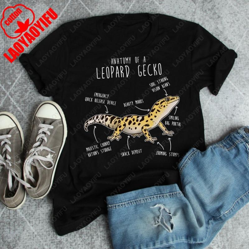 Leopard Gecko Funny Women Men Graphic Tshirt Pet Reptile Lover Gift Kawaii Lizard T-Shirt Cute Gecko Tees Anatomy Herpetologist