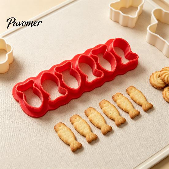 Goldfish Cookie Cutter Mini Cutter, 6/25-Cavity Fish Shaped Baking Mold for Silicone Biscuit Snacks Dough Toast Cheese, Plastic Stamp Kids Party Tools