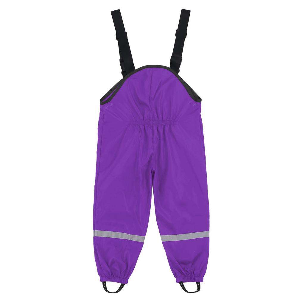 Kids Waterproof Rain Pants Windproof Mud Resistant Overalls Adjustable Straps Elastic Ankles Outdoor Protective Trousers