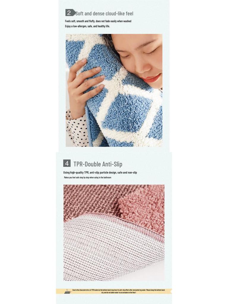 Absorbent Non-Slip Bathroom Floor Mat - Entryway Foot Mat/Doormat