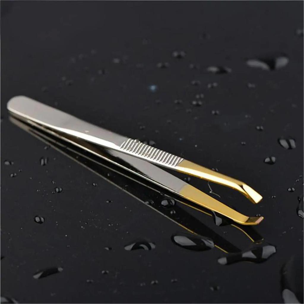 Eyebrow Tweezers Clip Plucking Clips Make Up Tool Stainless Steel Slant Tip Eyes Tweezer Clip for Face Hair Removal High Quality