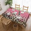 Bright Rainbow Ombre Gradient Leopard Rectangular Tablecloth Waterproof Table Cover for Festival Party Decorations Table Cloth
