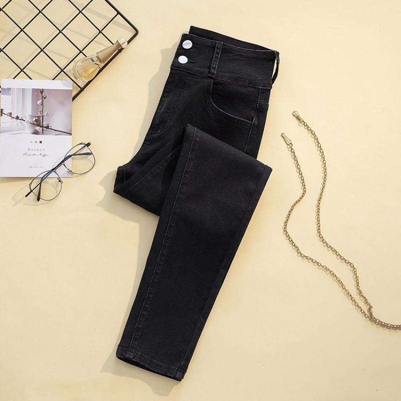 Stretch Jeans s dvojitým zapínáním na malé nohy Slim Slim Pencil Kalhoty