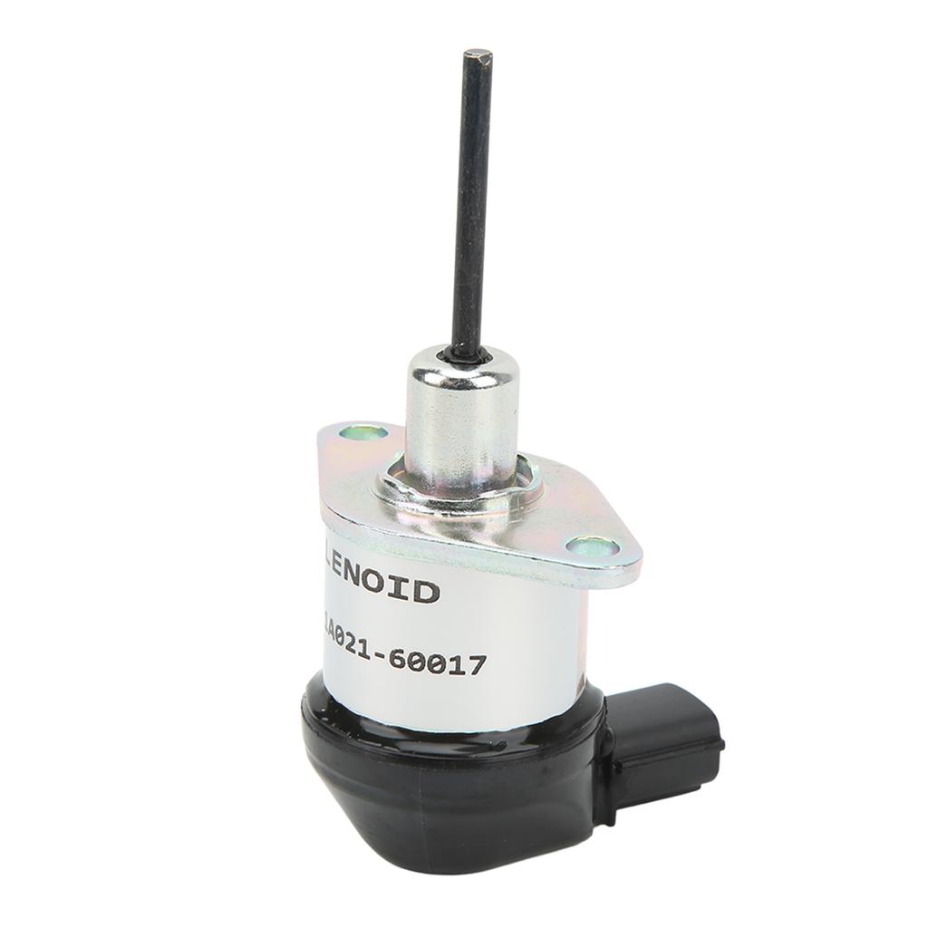 Fuel Shutoff Solenoid 1A021 60017 Excavator Flameout Solenoid Stop Valve Replacement for Kubota L2800 L3130 L3200 12V