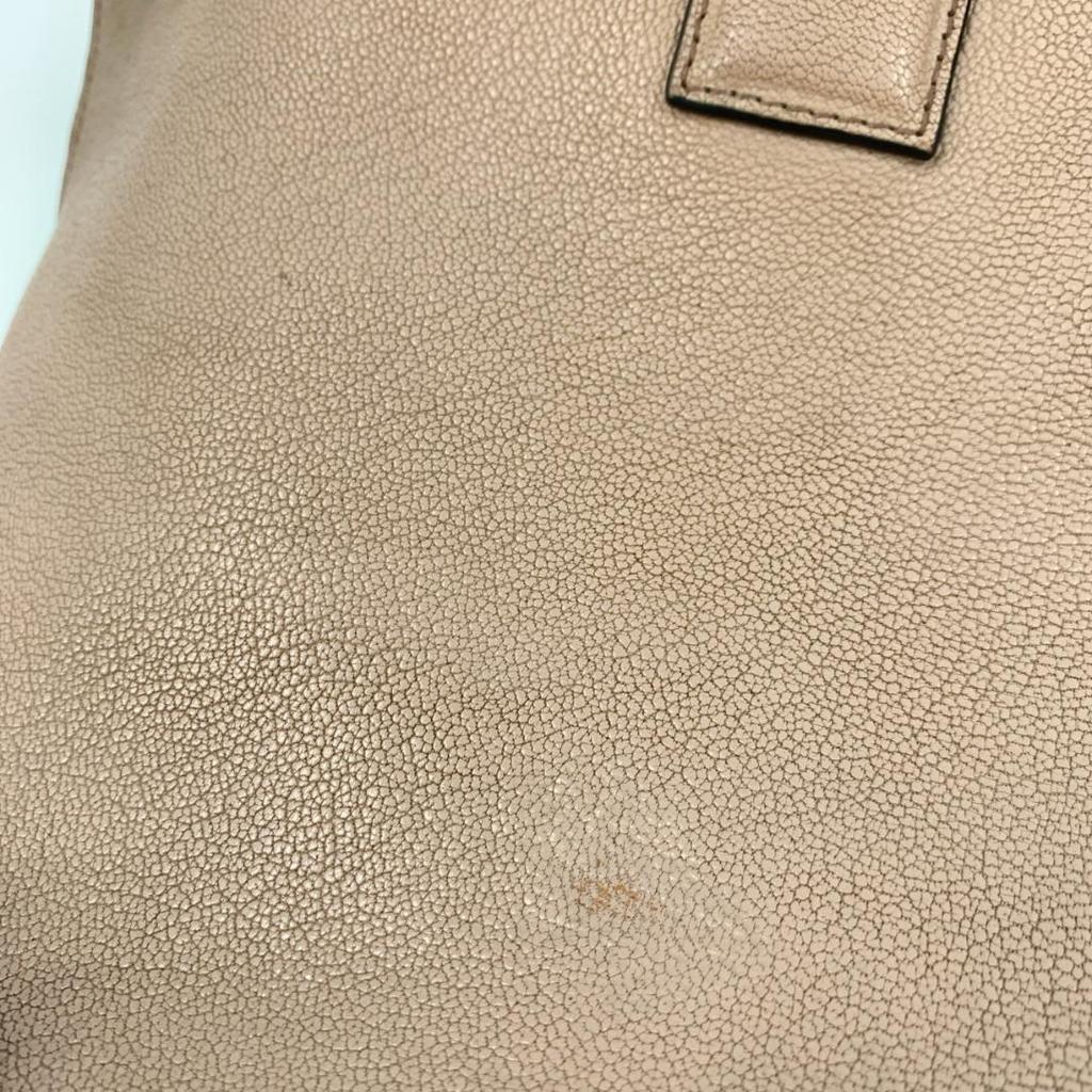 LOEWE T Shopper Anagram Tote Shoulder Crossbody Bag Leather Pink Beige A4 Size Compatible